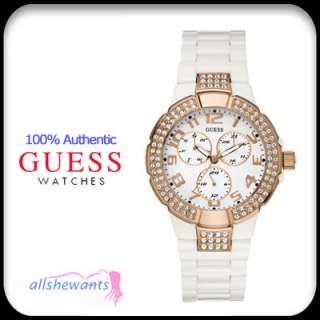   NEW GUESS WATCH for WOMEN * White * Status In the Round * U13608L1 NWT