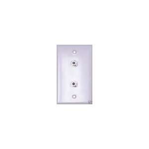  Steren 2.5GHz Dual F Connector Wall Plate   White 