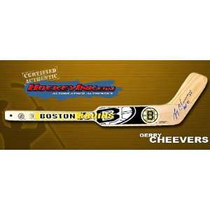   Cheevers Autographed Boston Bruins Mini Stick   Autographed NHL Sticks