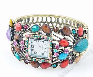 wholesale 1pcs Cuff rhinestone Crystal Bracelet Bangle Watch Br370 