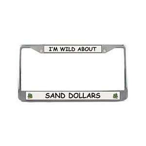  Sand Dollar License Plate Frame (Chrome): Patio, Lawn 