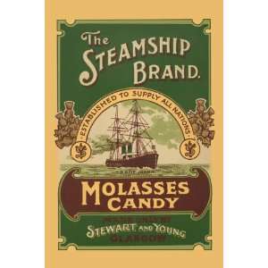  Steamship Brand Molasses Candy 20X30 Paper with Black 