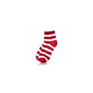  Body Works Mistle toes Shea Infused Lounge Socks Red & White Striped