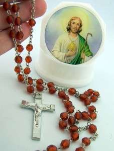 Saint Jude Rosary & Case REligious Gift Set Patron St.  