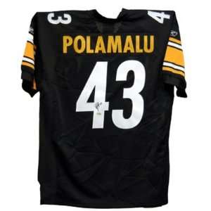  Troy Polamalu Signed Steelers Reebok Black Jersey: Sports 