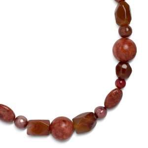  Carolyn Pollack Sterling Silver Fiery Reds 17 Necklace 