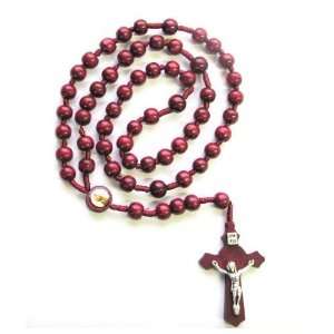 Blessed By Pope Benedict XVI St Joseph the Carpenter Rosary Burgandy