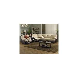   Coffee Fabric Sectional by Catnapper   Manual Recline