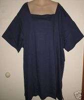 NEW~ NAVY BLUE COTTON JERSEY SQUARE NECK TEE TOP 3X  