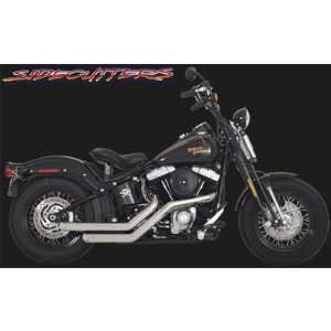  BUB SIDECUTTER CHROME STAGGERED EXHAUST FOR HARLEY SOFTAIL 