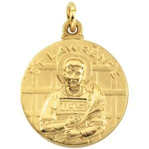  14K Yellow Gold St. Lawrence Medal Pendant Or Charm 
