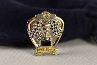 Masonic Motor Sport Trophy Checkered Flag Lapel Pin  