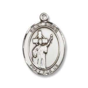 St. Aidan of Lindesfarne Sterling Silver Medal with 18 Sterling Chain 