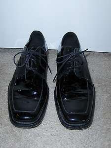 VIA SPIGA Black Patent Leather Lace Up Oxford Dress Shoes  
