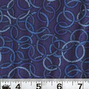  45 Wide Mendhi Loops Blue Fabric By The Yard: Arts 