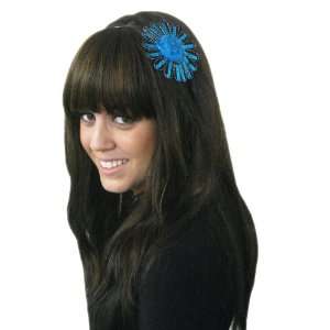  Turquiose Elegant Sequin Flower Hard Headband