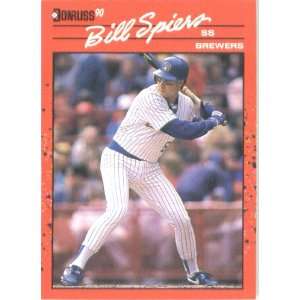  1990 Donruss # 382 Bill Spiers Milwaukee Brewers Baseball 