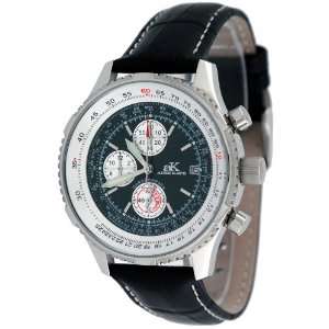   Mens Leather Strap Chronograph Watch Model AK6230 M2: Electronics