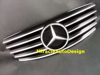 FRONT GRILLE (BLACK) FOR 2000 2002 MERCEDES BENZ W210 E CLASS  