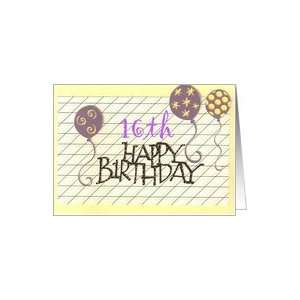  16th Happy Birthday Balloons Card: Toys & Games