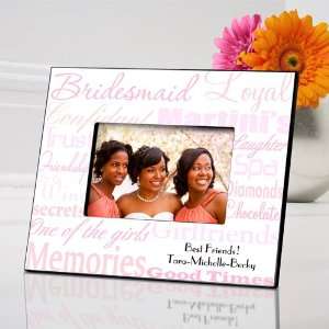  Personalized Bridesmaid Gift Frame   Shades of Pink on 