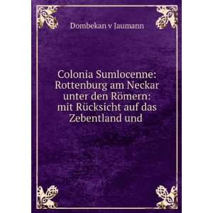   mit RÃ¼cksicht auf das Zebentland und .: Dombekan v Jaumann: Books