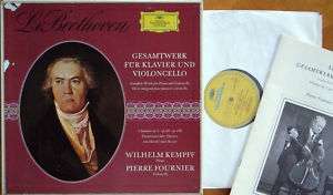 BEETHOVEN Cello Sonates FOURNIER KEMPFF DGG 2709018 3 LPs  