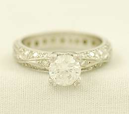 SOMOS CREATIONS Platinum Diamond Pave Engagement Wedding Semi Mount 