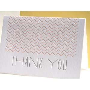  deluce chevron letterpress thank you boxed cards *NEW 
