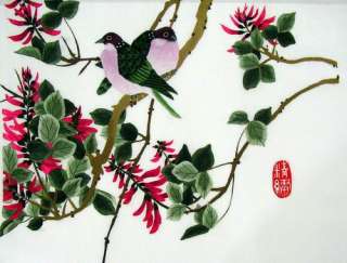 Chinese silk embroidery all handwork Birds in the tree  