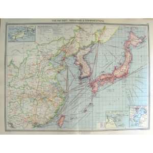   HARMSWORTH MAP 1906 JAPAN KOREA TOKIO INDUSTRY CHINA