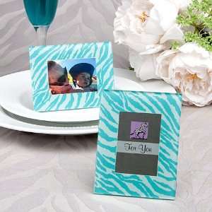  Aqua Blue zebra pattern place card holder/picture frame 