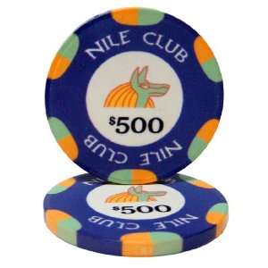  25 $500 Nile Club 10 Gram Ceramic Casino Quality Poker 