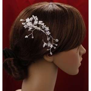  Bridal, Prom, Party Hair Flower with Swarovski Crystals 