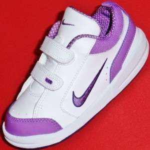   Toddlers NIKE PICO White/Purple Velcro Athletic Sneakers Shoes sz 9