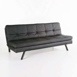  Leather Convertible Sofa Bed in Black AD 150L BLK