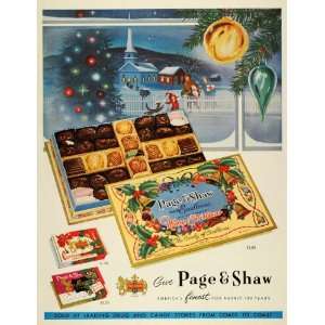 1957 Ad Page & Shaw Chocolate Box Christmas Package Miniatures Candy 