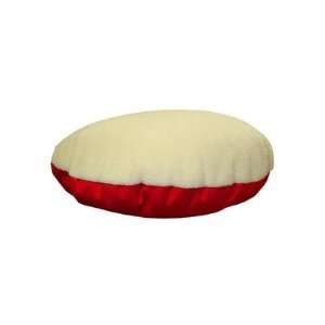  Round Pillow Dog Bed Fabric Red, Size Medium (40) Pet 