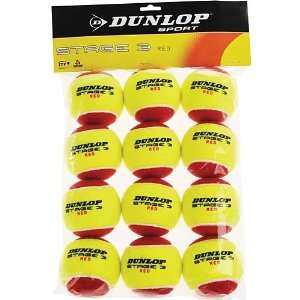  Dunlop Stage 3 Red Tennis Balls 12 Pack