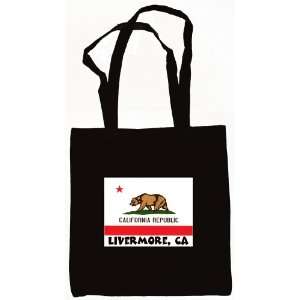 Livermore California Souvenir Canvas Tote Bag Black