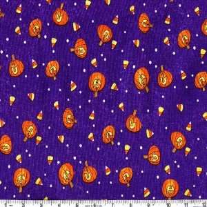  45 Wide Trick or Treat Dreams Candy Corn Purple Fabric 