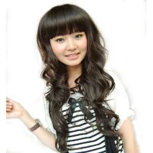   womens wave wig black long hair full wig curly jf010035: Beauty