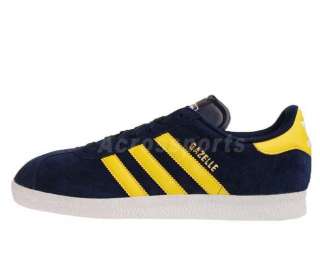   Gazelle 2 Navy Suede Yellow New Mens Classic Casual Shoes G51295