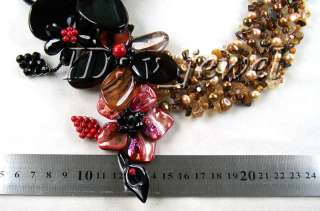  black onyx red shell pearl coral chocolate and pink pearl crystal