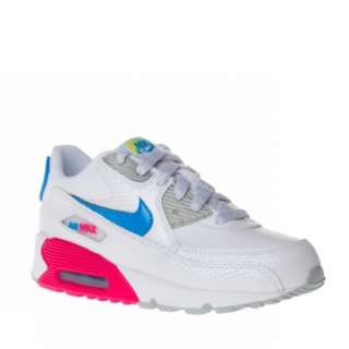 Nike Air Max 90 2007 Us Size White Leather Trainers Shoes Kids New 