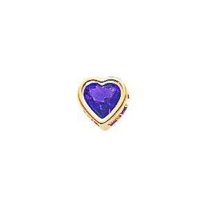  14K Gold 5mm Heart Amethyst Slide Pendant Jewelry Jewelry