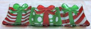 FUSION GLASS Gift Boxes PLATTER Tray CHRISTMAS 1725590  