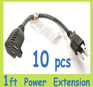 10 pcs, 1 ft Stand Extension Power cord 16 AWG SJT  