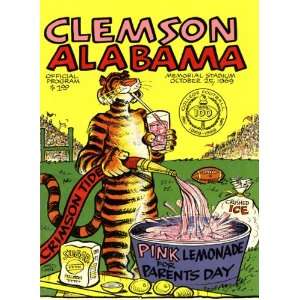  1969 Clemson vs. Alabama 22 x 30 Canvas Historic Football 