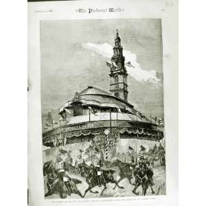   1882 LAW COURTS LONDON CHURCH ST. CLEMENT DANES HORSES